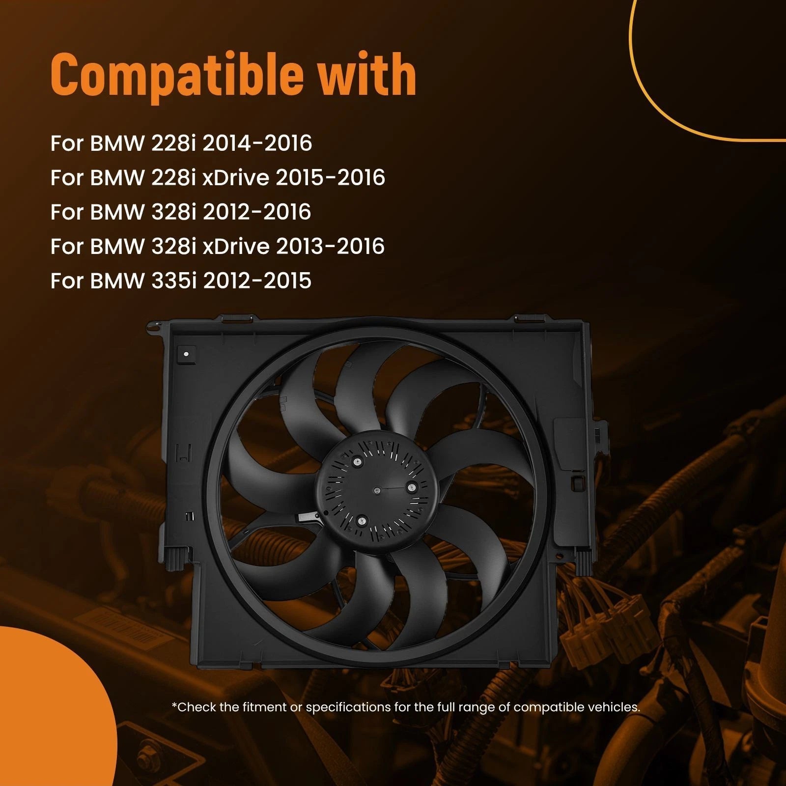 Electric Radiator Cooling Fan for BMW 228i/328i/335i (2012–2016)