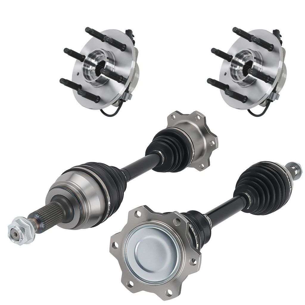 Set of 4 CV Axle Wheel Bearings and Hub for Chevy Silverado GMC Sierra (2007–2014)