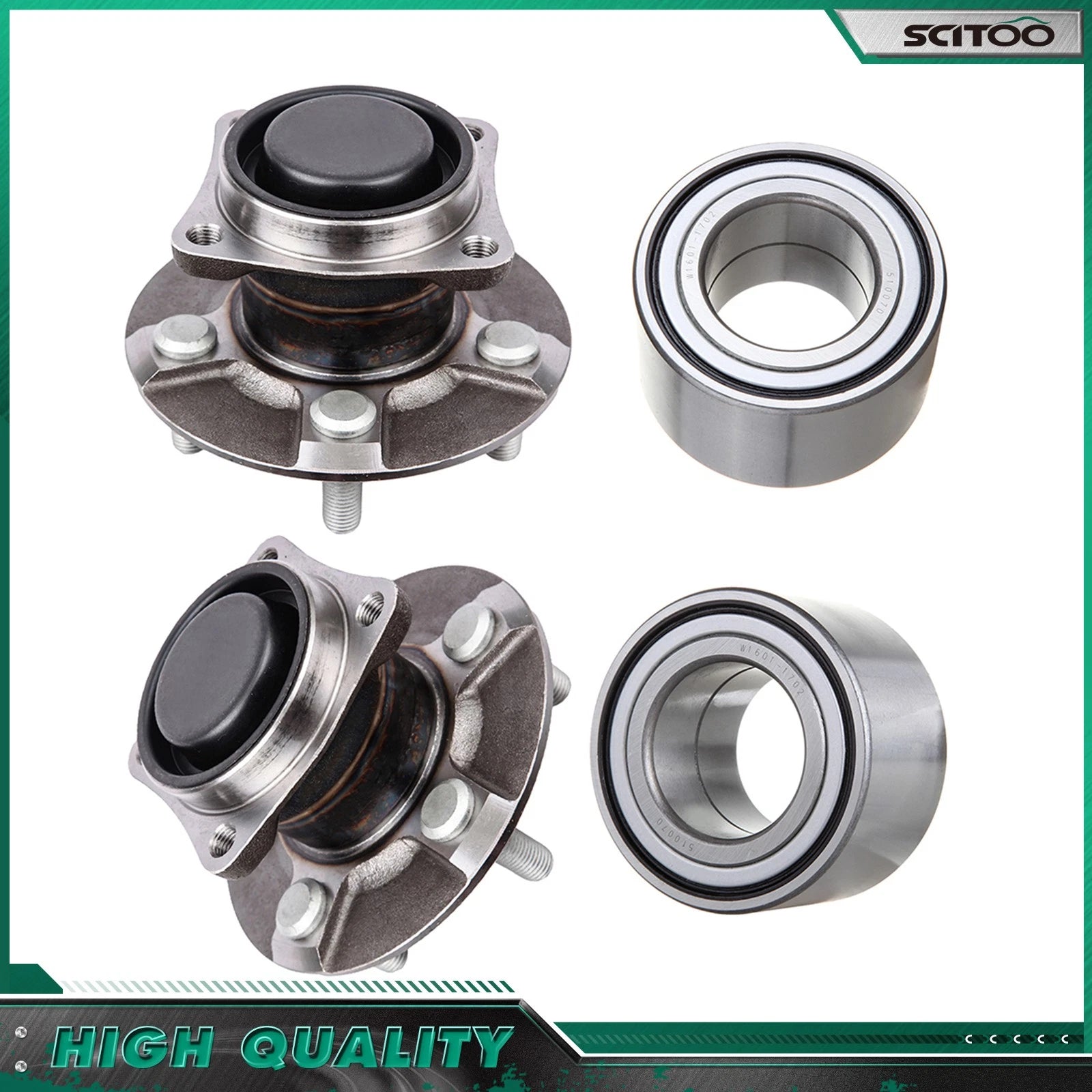 Set of 4 Wheel Hub Bearings for Pontiac Vibe (2003–2008)
