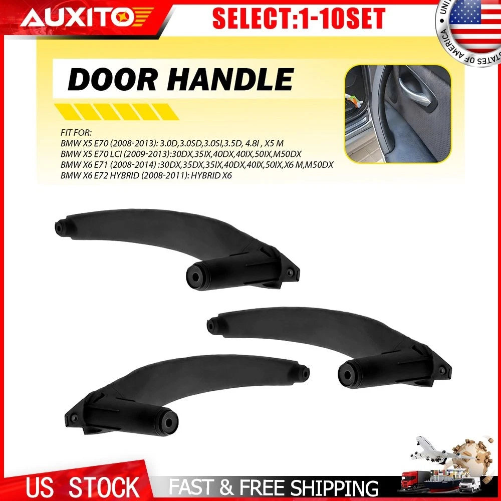 Interior Door Pull Handle Cover Trim for BMW X6 E72 (2008–2011) Black 3-30X