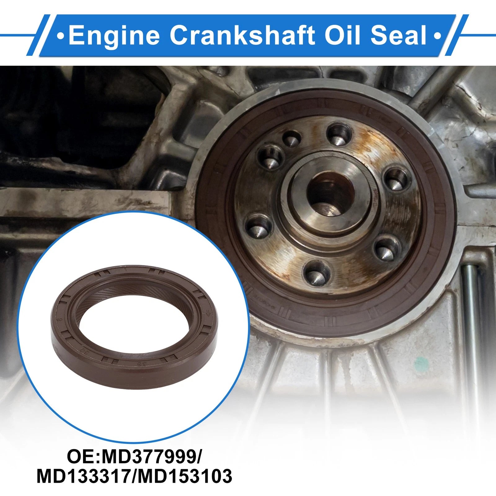 1Pc Front Crankshaft Oil Seal for Mitsubishi Eclipse 3000GT (1990–1999) MD377999/MD133317