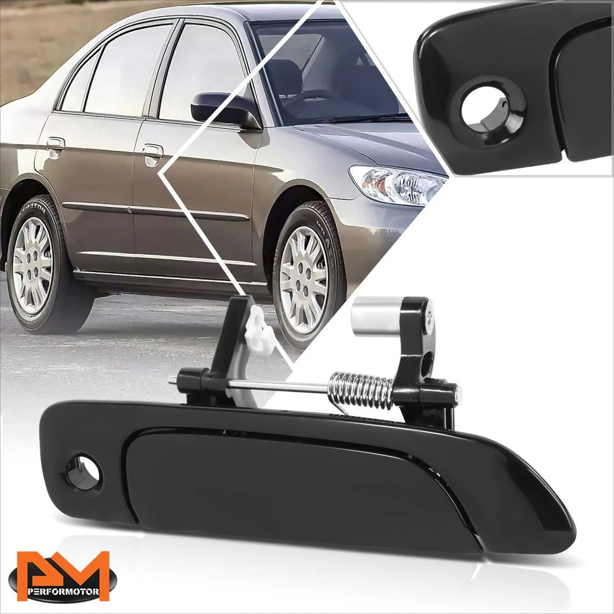 Exterior Outer Door Handle for Honda Civic Sedan/Coupe (2001–2005) - Black