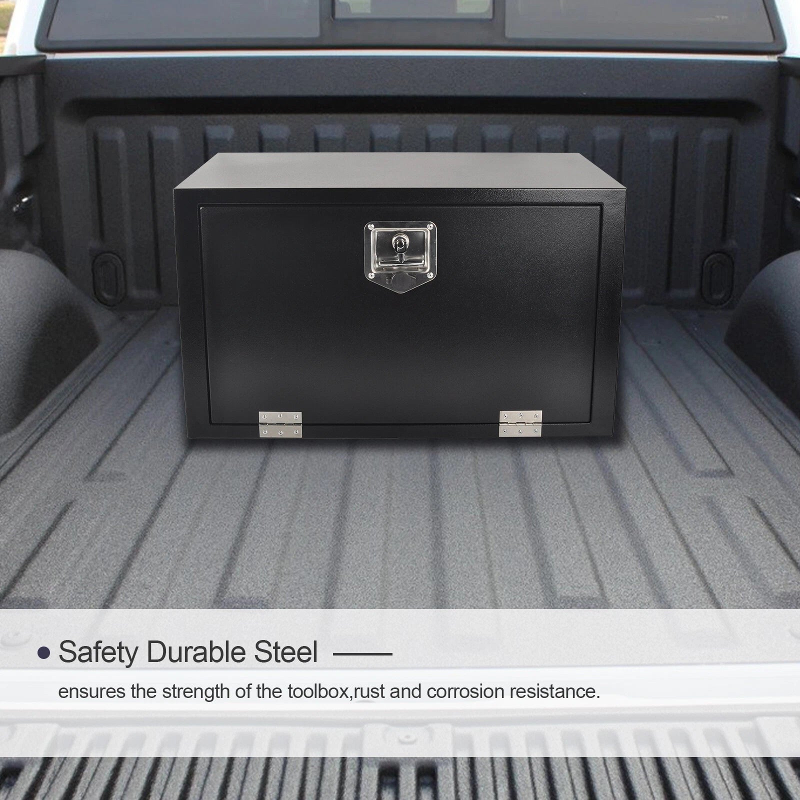 Tool Box for Pickup Truck (30"X18"X18", Black Steel)