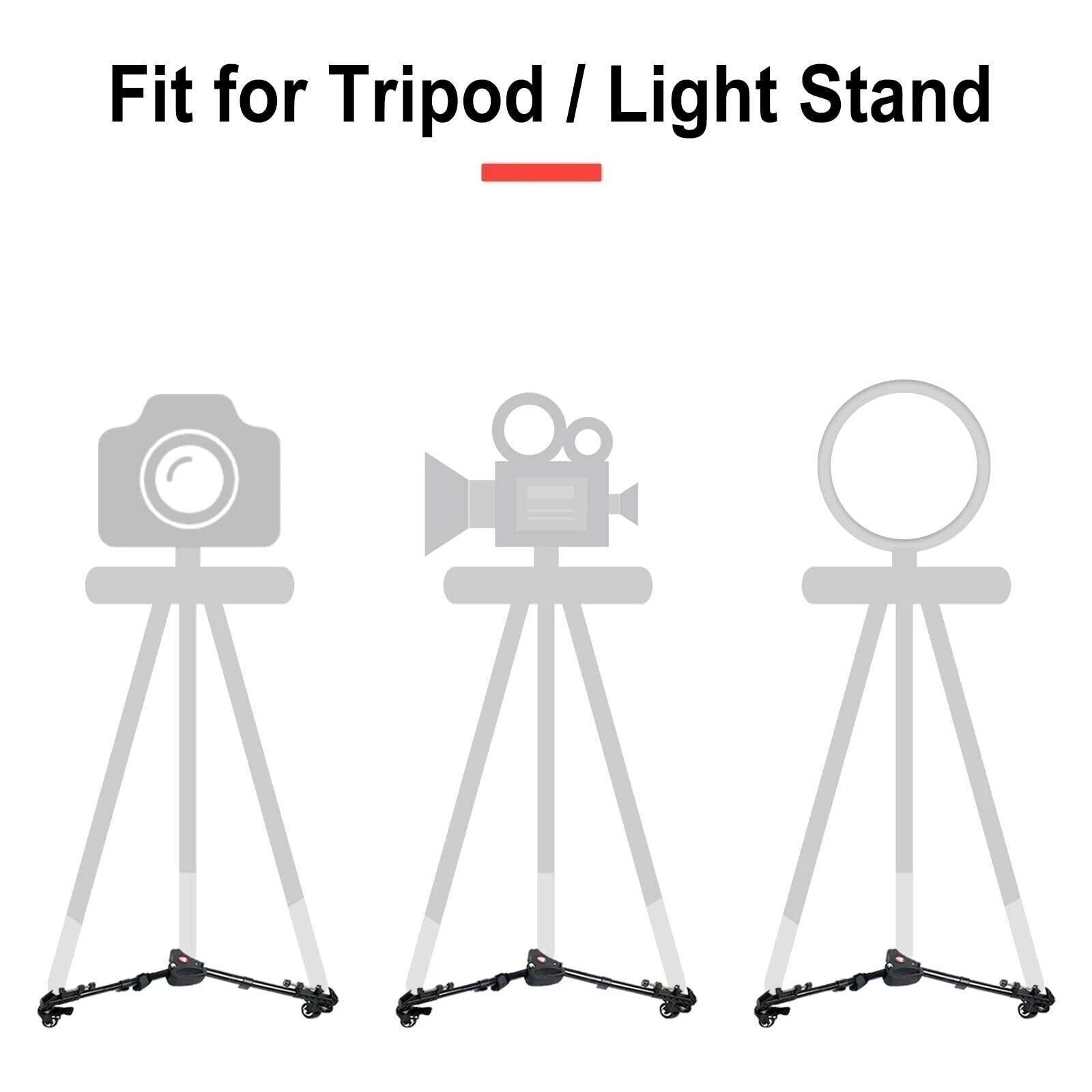 Tripod Dolly with Quick-Lock Wheels & Adjustable Legs for Photography
