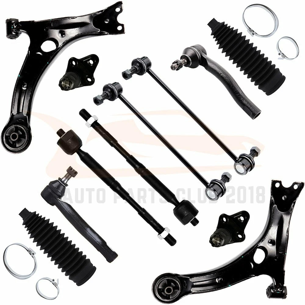 12Pcs Front Lower Control Arm Ball Joint Tie Rod for Toyota Corolla (2003–2008)