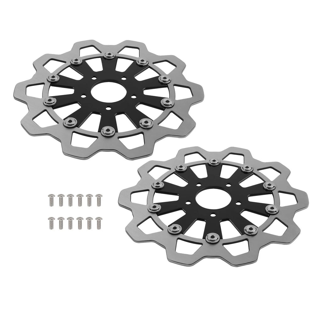 Pair of 11.8" Floating Front Brake Rotors for Harley Touring (2008–2019) Softail (2015–2024)