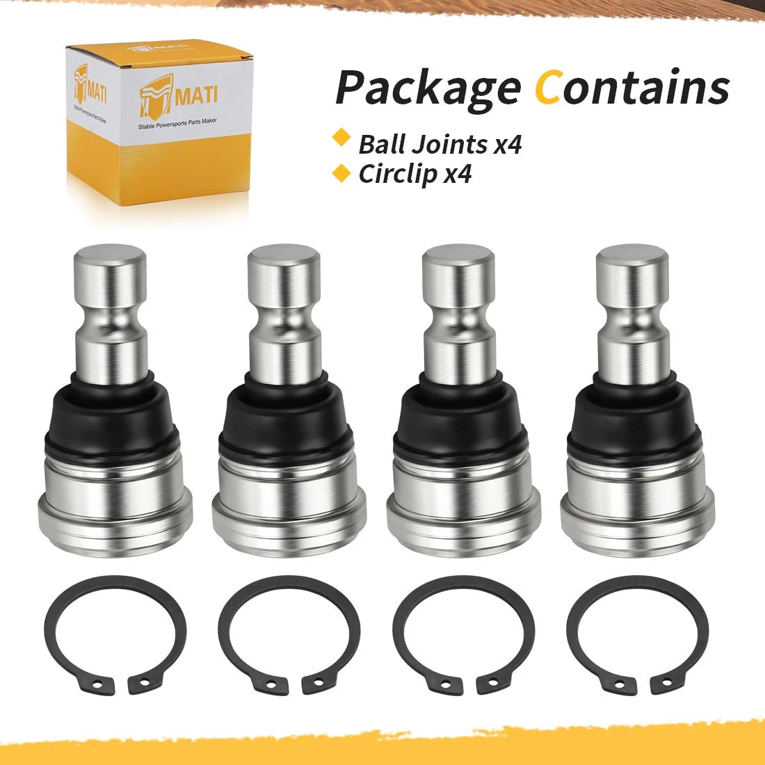 Set of 4 Upper & Lower Ball Joints for Polaris RZR XP 900 1000 Trail General 7081991