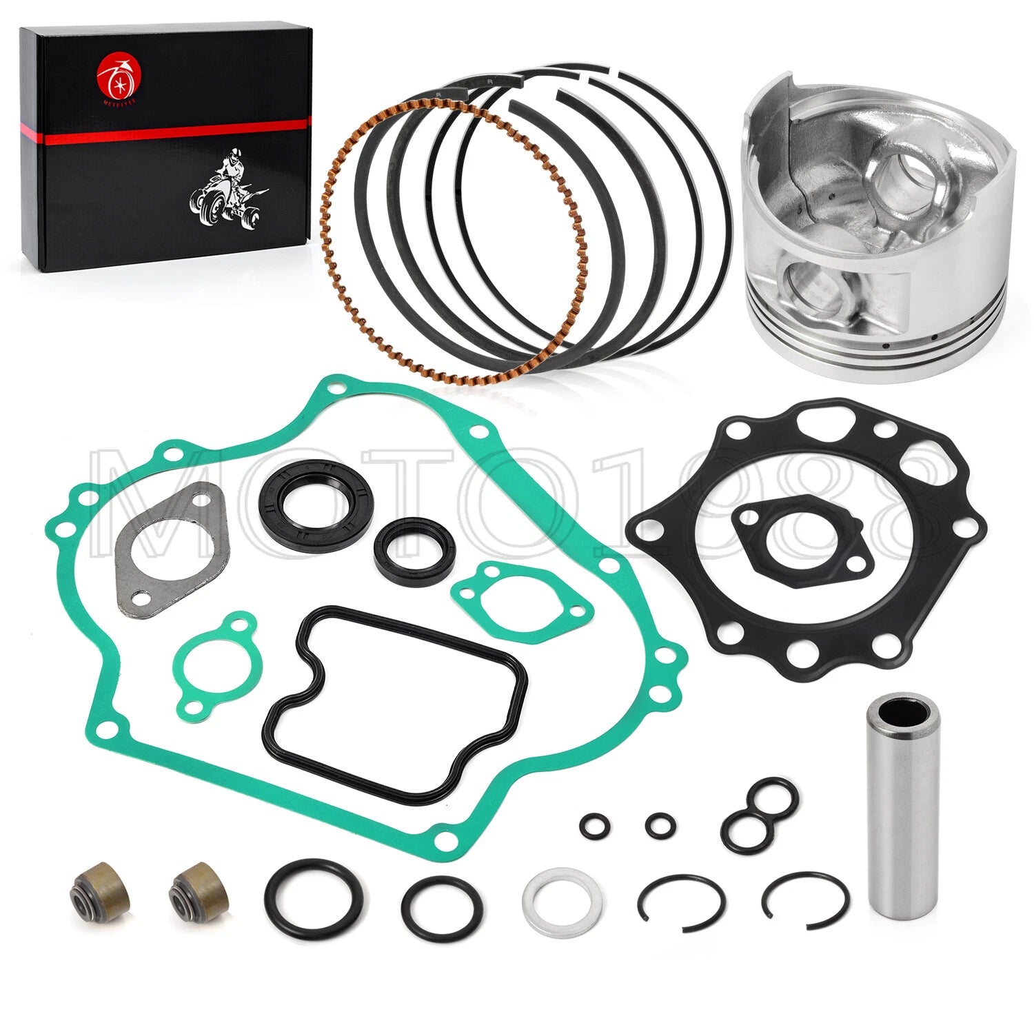 Engine Rebuild Gasket Kit Piston Rings Seals for Kawasaki Mule 500 520 550 (1993–2009)