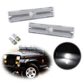 Set of 2 Clear Fender Side Marker Lights with LED for Jeep Wrangler YJ