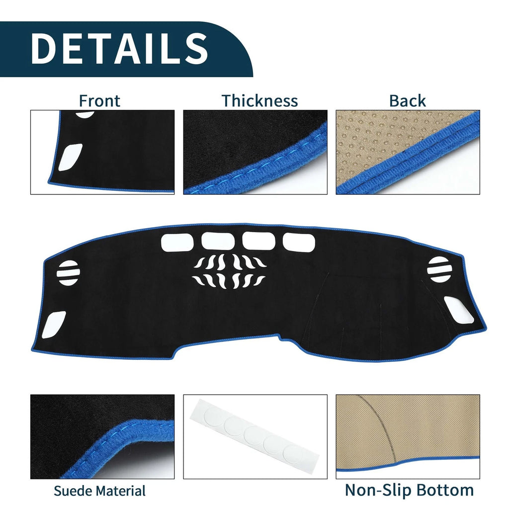 Dashboard Cover Mat for Audi A4 (2017–2020) Sun Protector Pad Black Blue