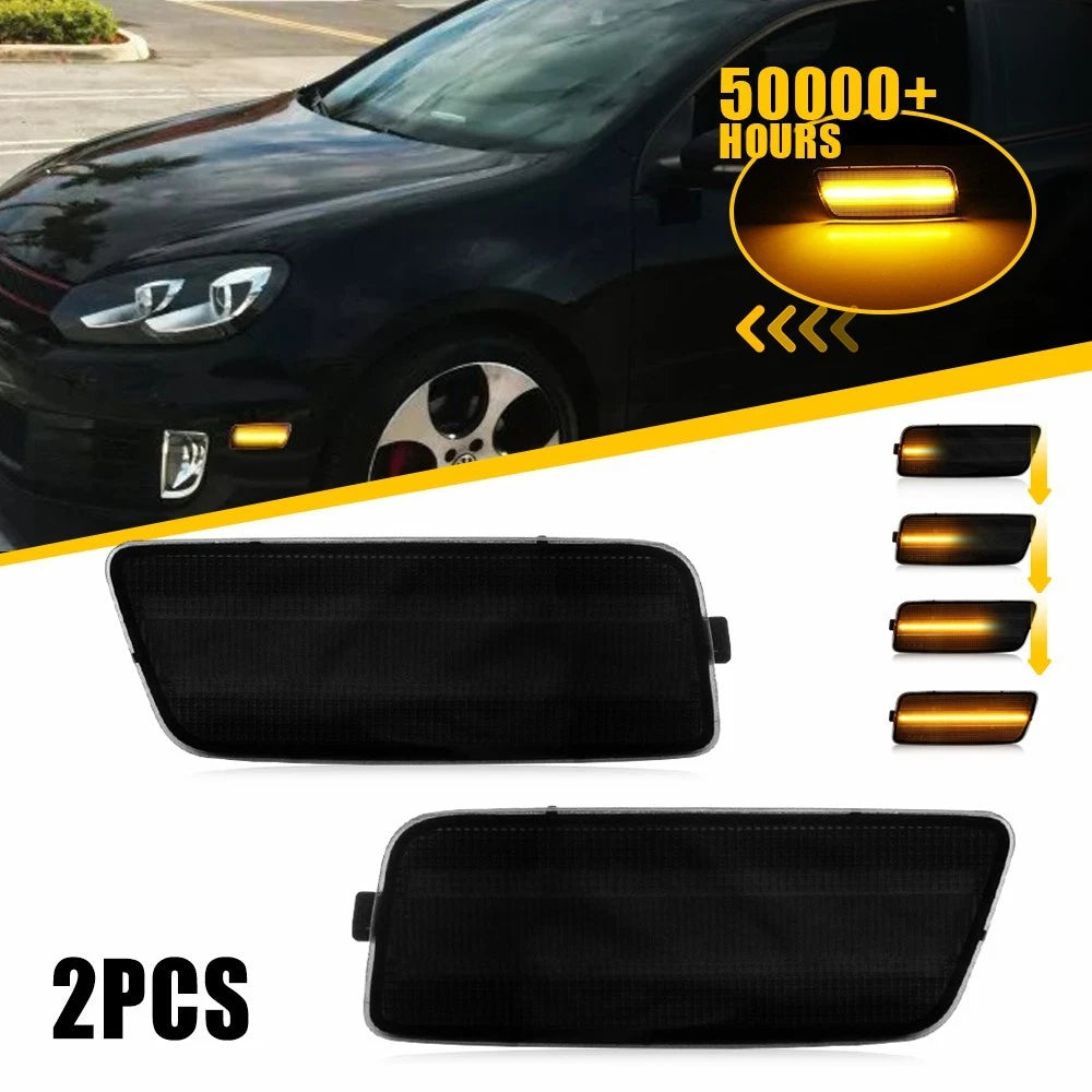 Amber LED Front Side Marker Signal Lights for VW Golf/GTI (2010–2014)