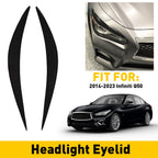 Headlight Eyebrow Trim Cover for Infiniti Q50 (2014–2023) Glossy Black