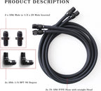SS Braided Transmission Cool Hoses Lines Kit for Chevy Ford TH350 TH400 700R4