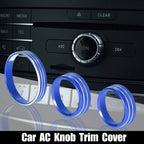 3pcs Headlight Volume Tune Knob Cover for Ford Mustang (2015–2020) Blue