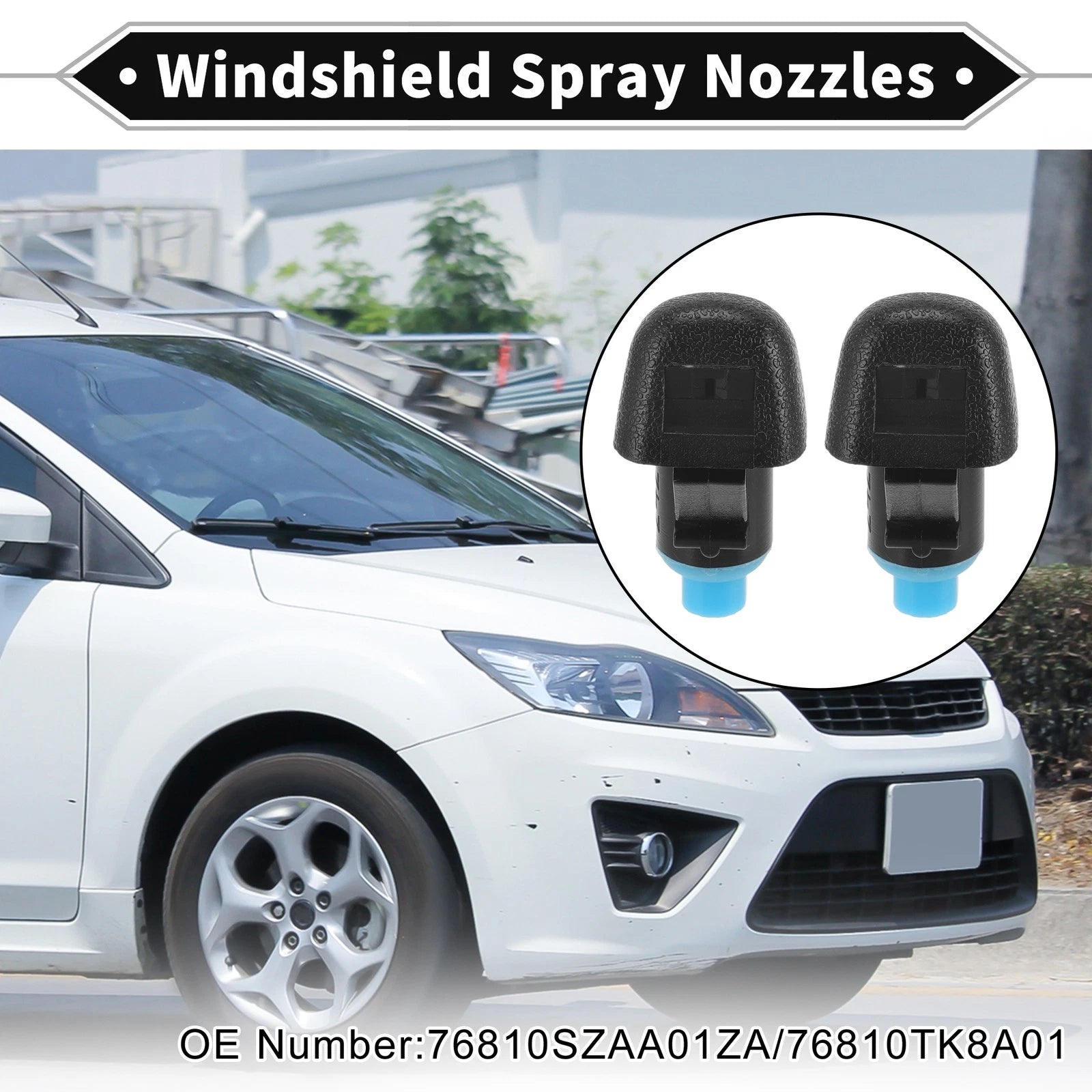 2 Pcs Front Windshield Washer Nozzle for Honda Odyssey (2011–2017) No. 76810SZAA01ZA