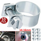 Hose Clamp Set of 2 Heavy Duty Carbon Steel 14mm 16mm for Industrial Use