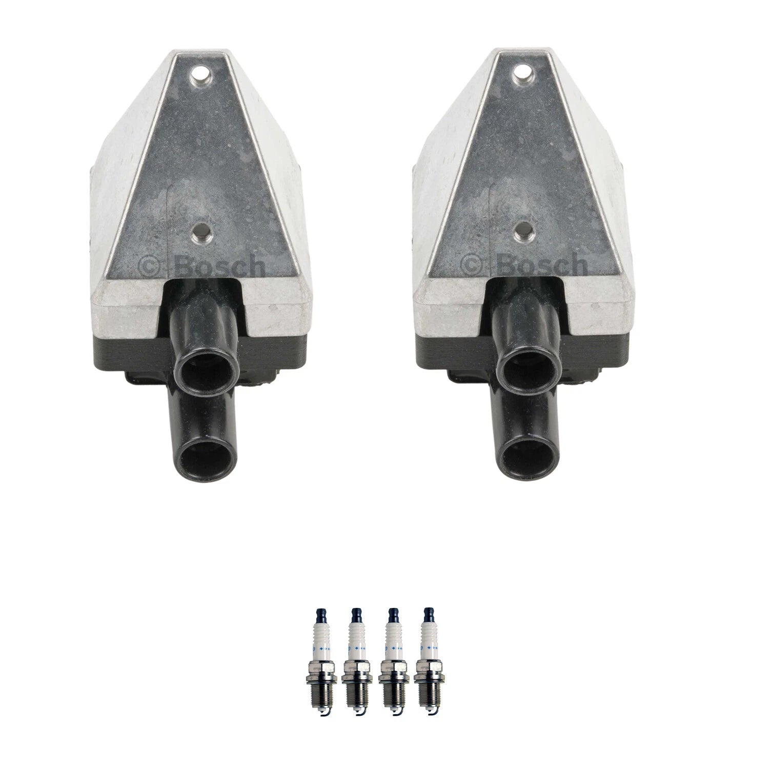 Set of 2 Ignition Coils & 4 Double Platinum Spark Plugs for W202 C220 (1994–2000)