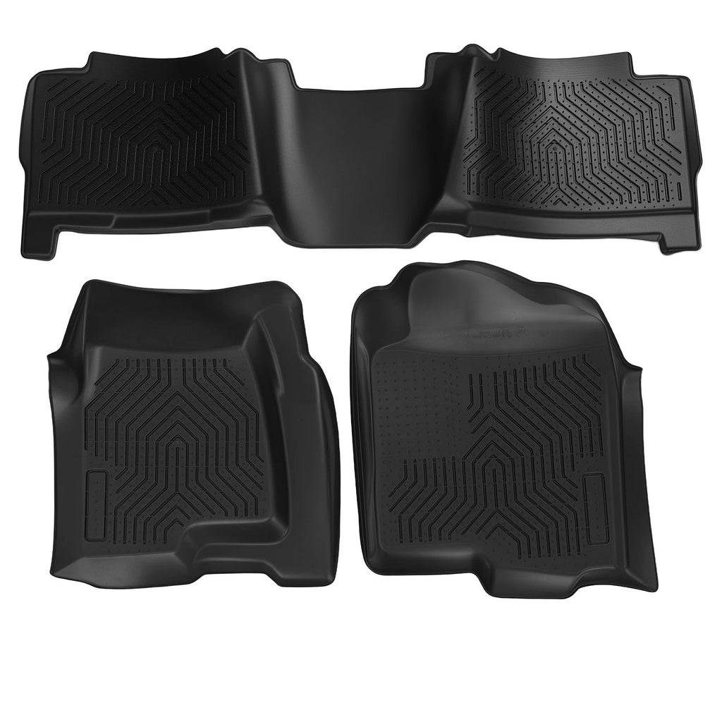 Floor Mats Liner for GMC Sierra 1500, Chevy Silverado (1999–2006) Black TPE
