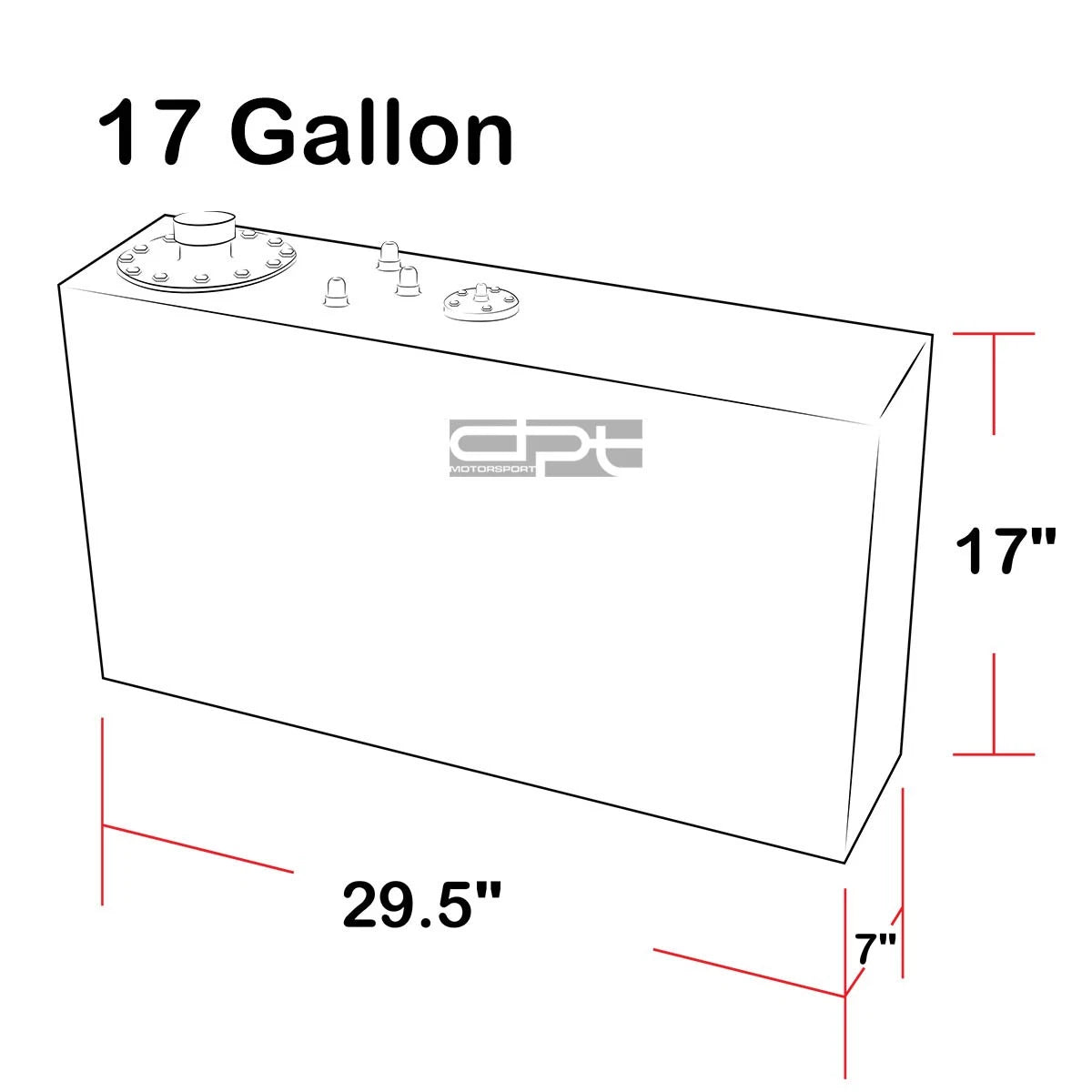 17 Gallon Top-Feed Polished Aluminum Fuel Cell Tank for Race Drift