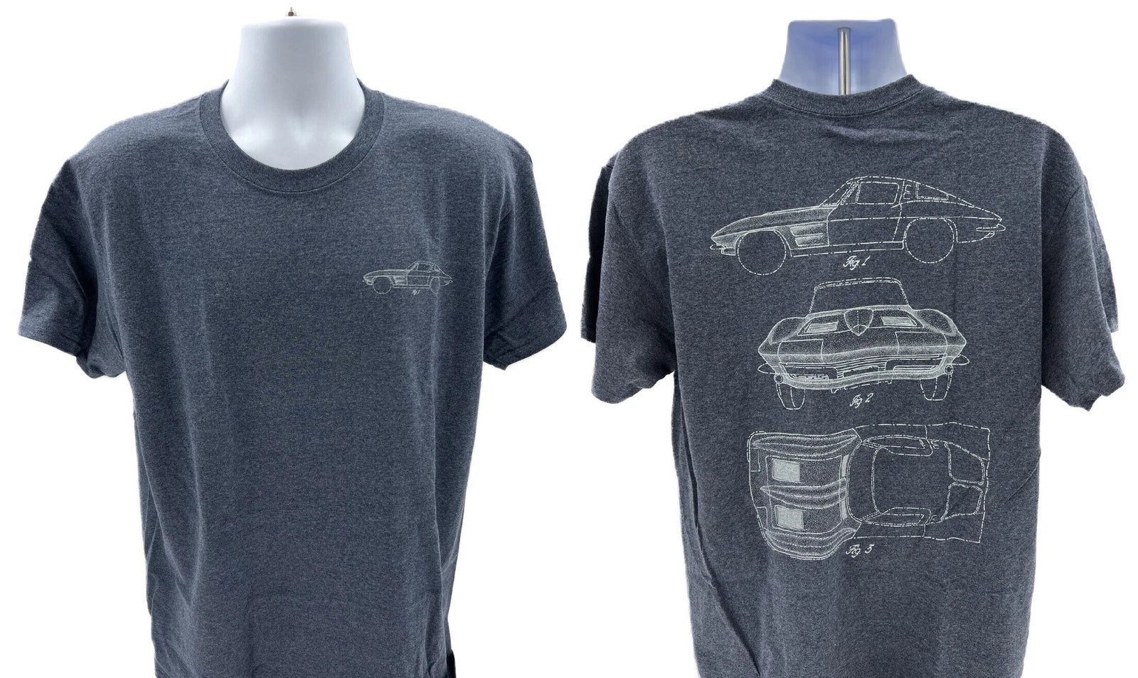 Heather Blue T-Shirt Corvette Blueprint for Chevy Corvette C7 (2014–2019)