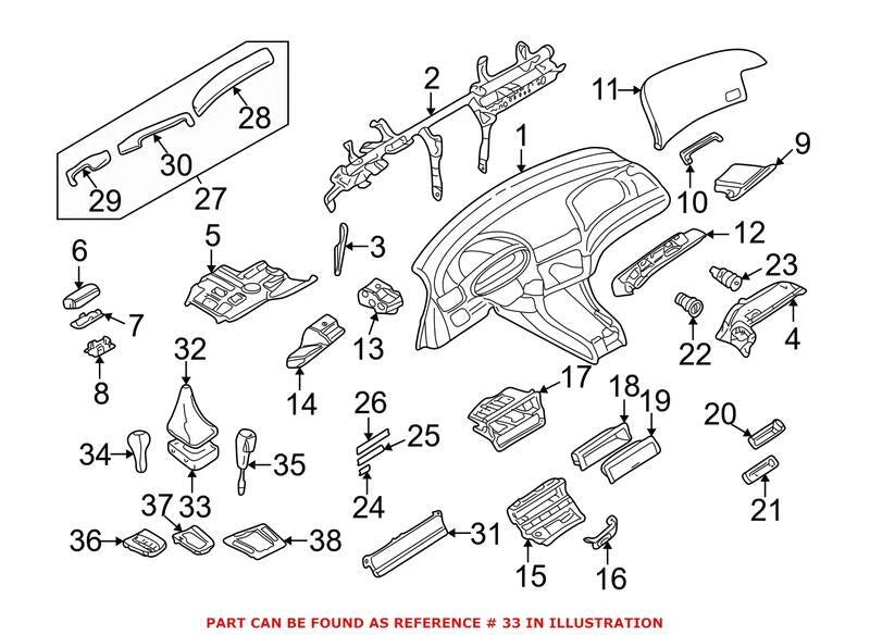 Insert Shifter Cover for BMW (2000–2023) 25111434100