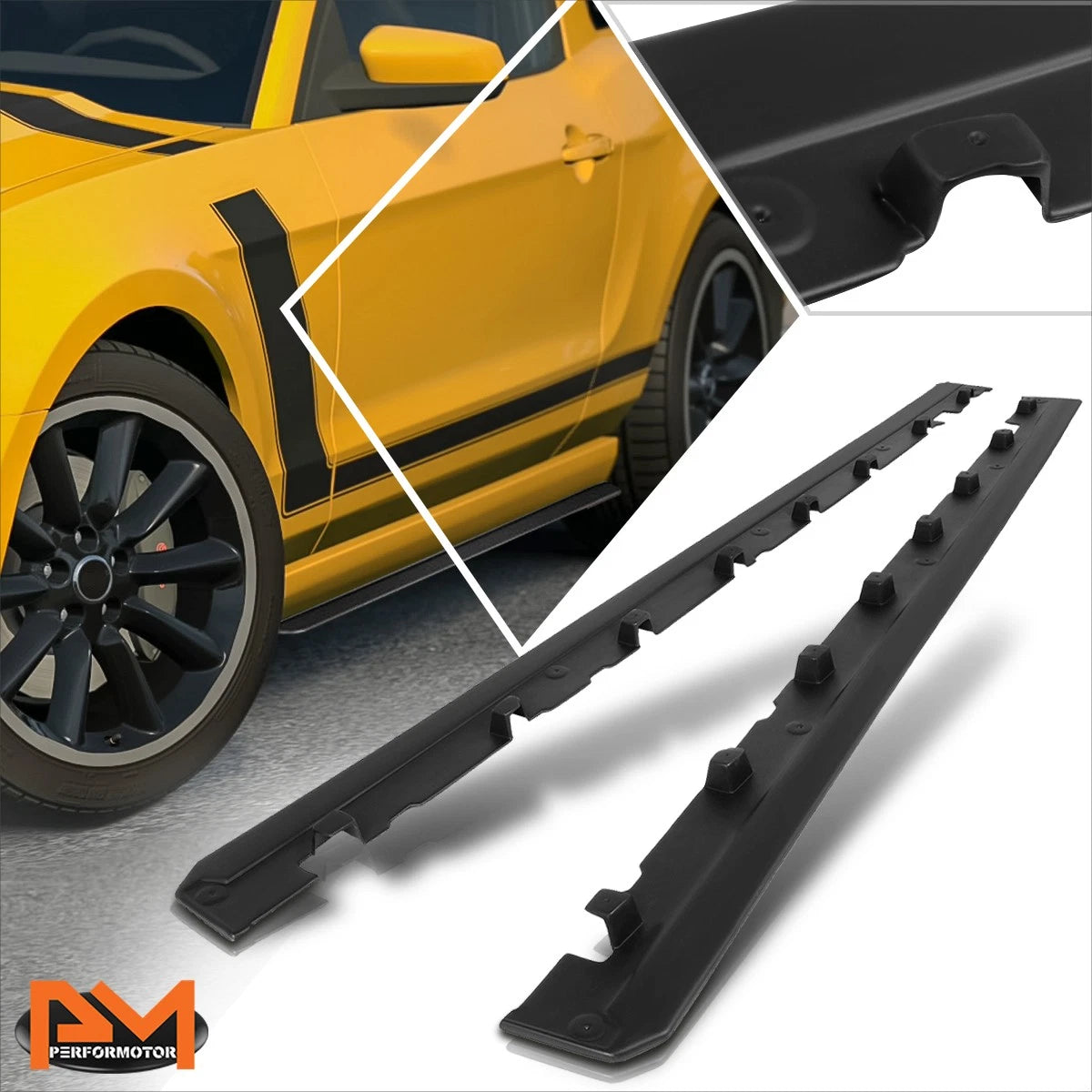 RP Style Matte Side Skirts for Ford Mustang (2010–2014)