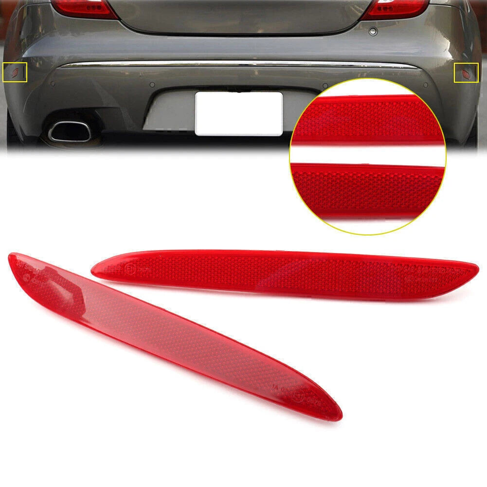 1 Pair Rear Bumper Trim Side Reflector for Jaguar XJ (2010–2017) Red