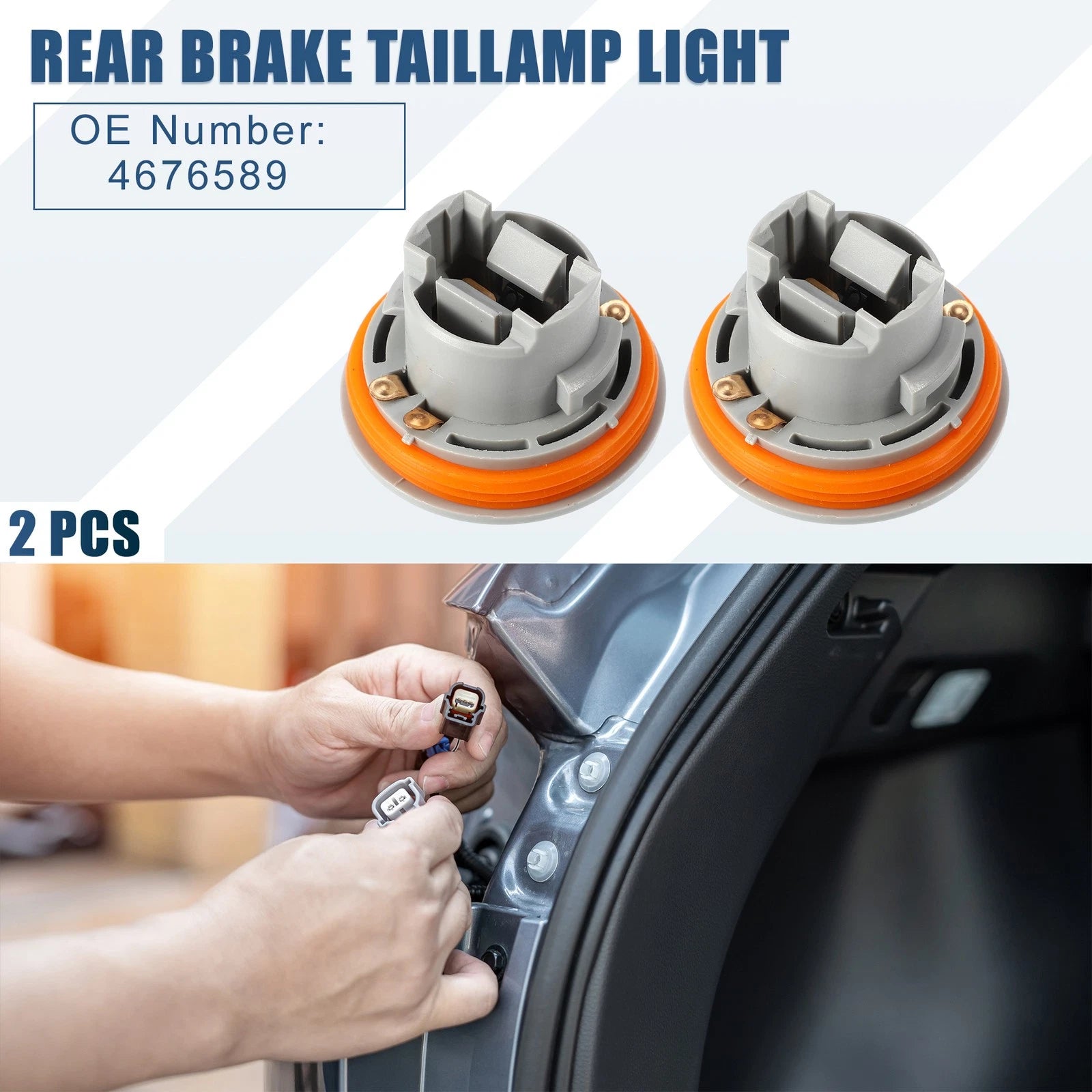 Set of 2 Rear Brake Taillamp Light Bulb Sockets for Chrysler Town Country