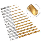 Set of 5 HSS 1/4 Inch Hex Shank Drill Bits 1-5-6-5mm