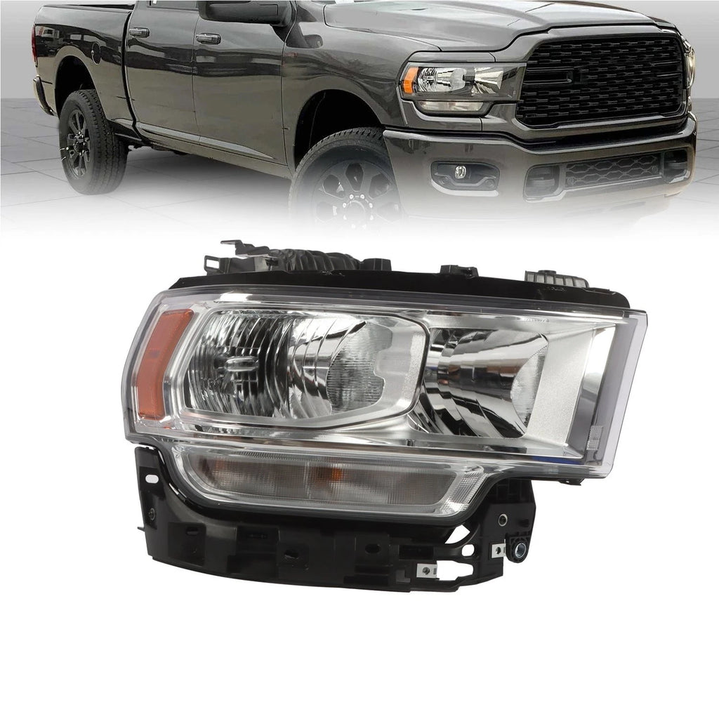 Headlight Halogen Chrome Passenger Side for Ram 2500 3500 (2019–2024)