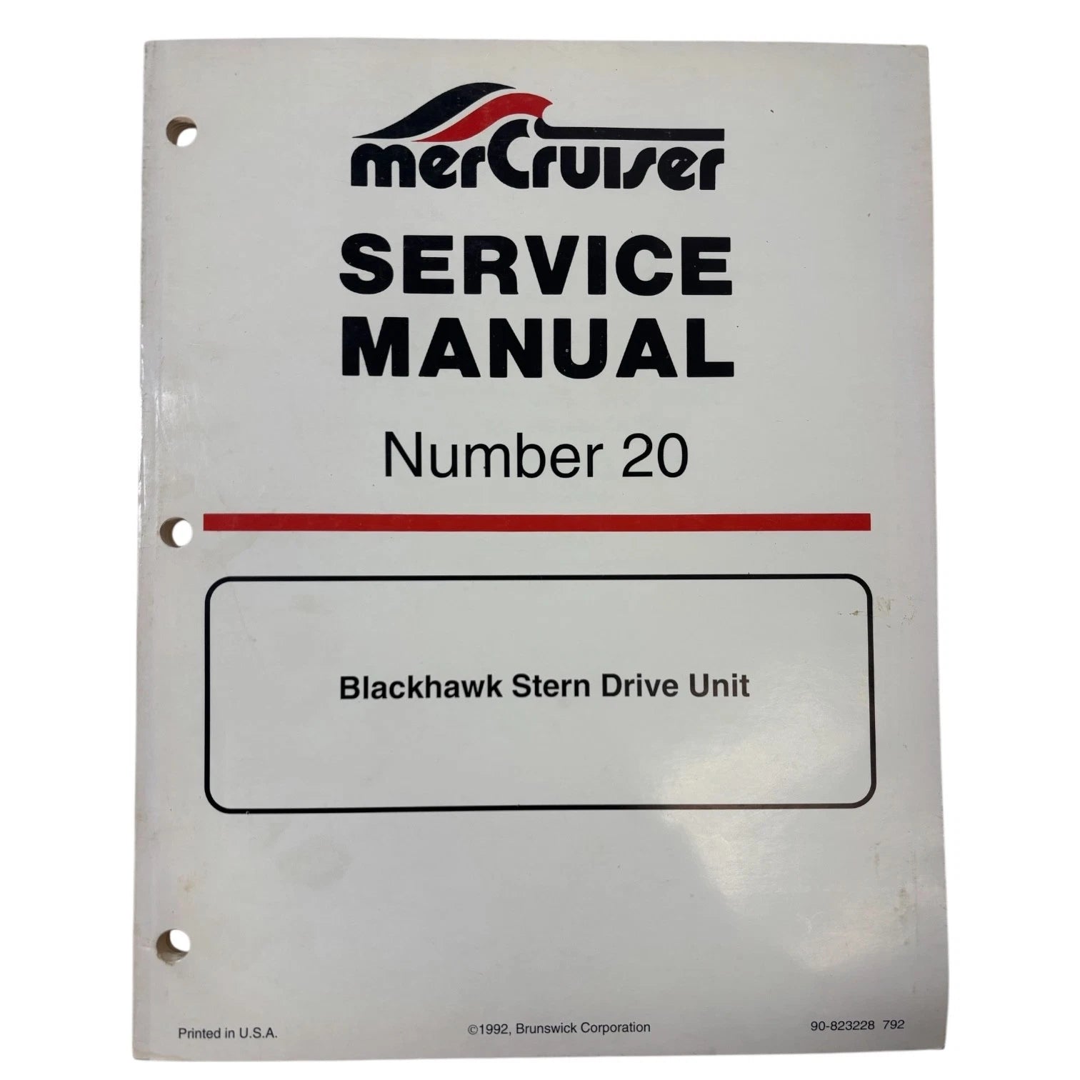 Blackhawk Sterndrive Unit Service Manual for MerCruiser (1992) 90-823228