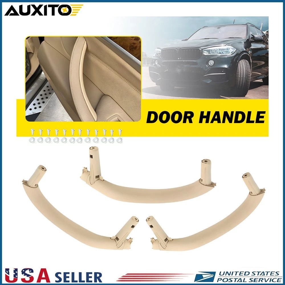 Set of 3 Beige Interior Handle Trim for BMW X5 X6 F15 F16 (2014–2018)