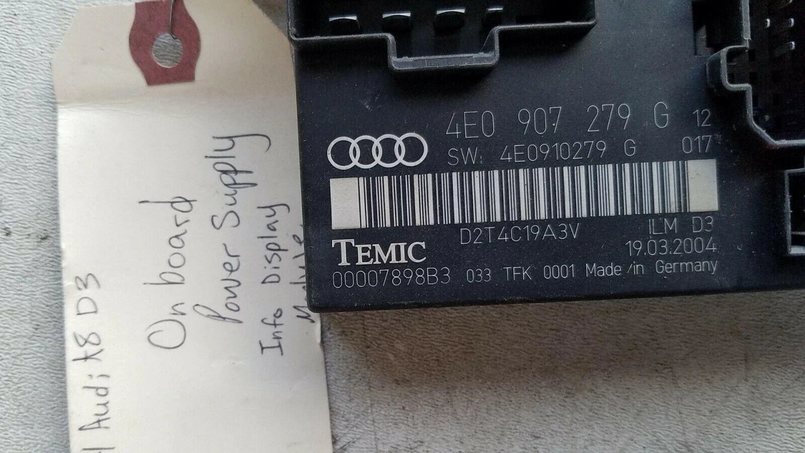 Onboard Supply Network Controller for Audi A8 D3 (2004–2006) 4E0907279G