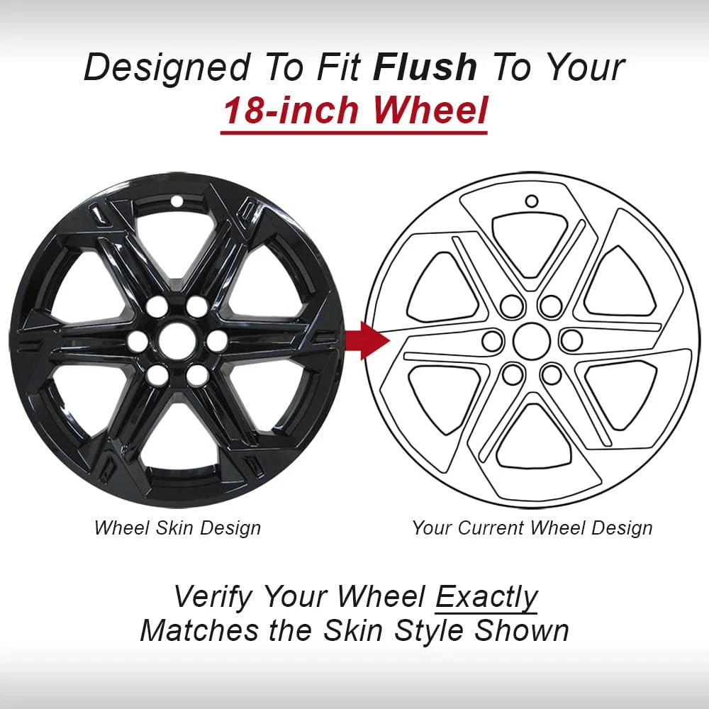 Wheel Skins Gloss Black Replacement for 2023-2024 Chevy Blazer (Set of 4)