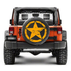 2Pcs Orange Distressed Army Star Vinyl Pre-Cut Hood Door Graphics for 2010-2020
