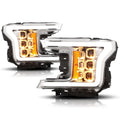 Sequential Square LED DRL Projector Headlights for Ford F150 (2018–2020)