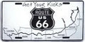 Route 66 License Plate Decal for Universal Fit (Engine Sign)
