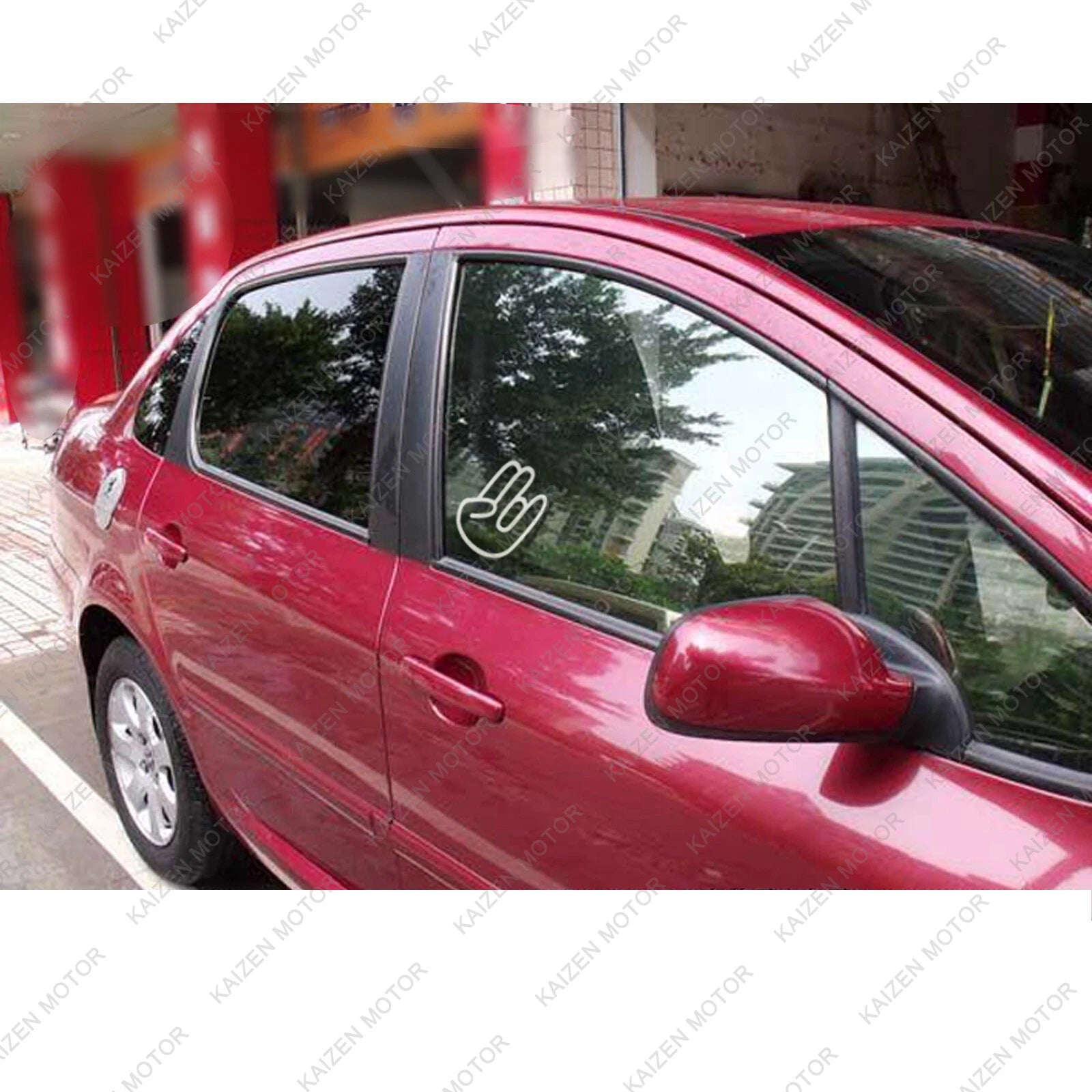 3Pcs Shocker Hand Symbol Gesture Logo Car Vinyl Stickers for Decoration (-)