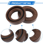 2X Oil Seal Rotary Shaft Seal FKM Rubber 17x30x7mm for Various Models