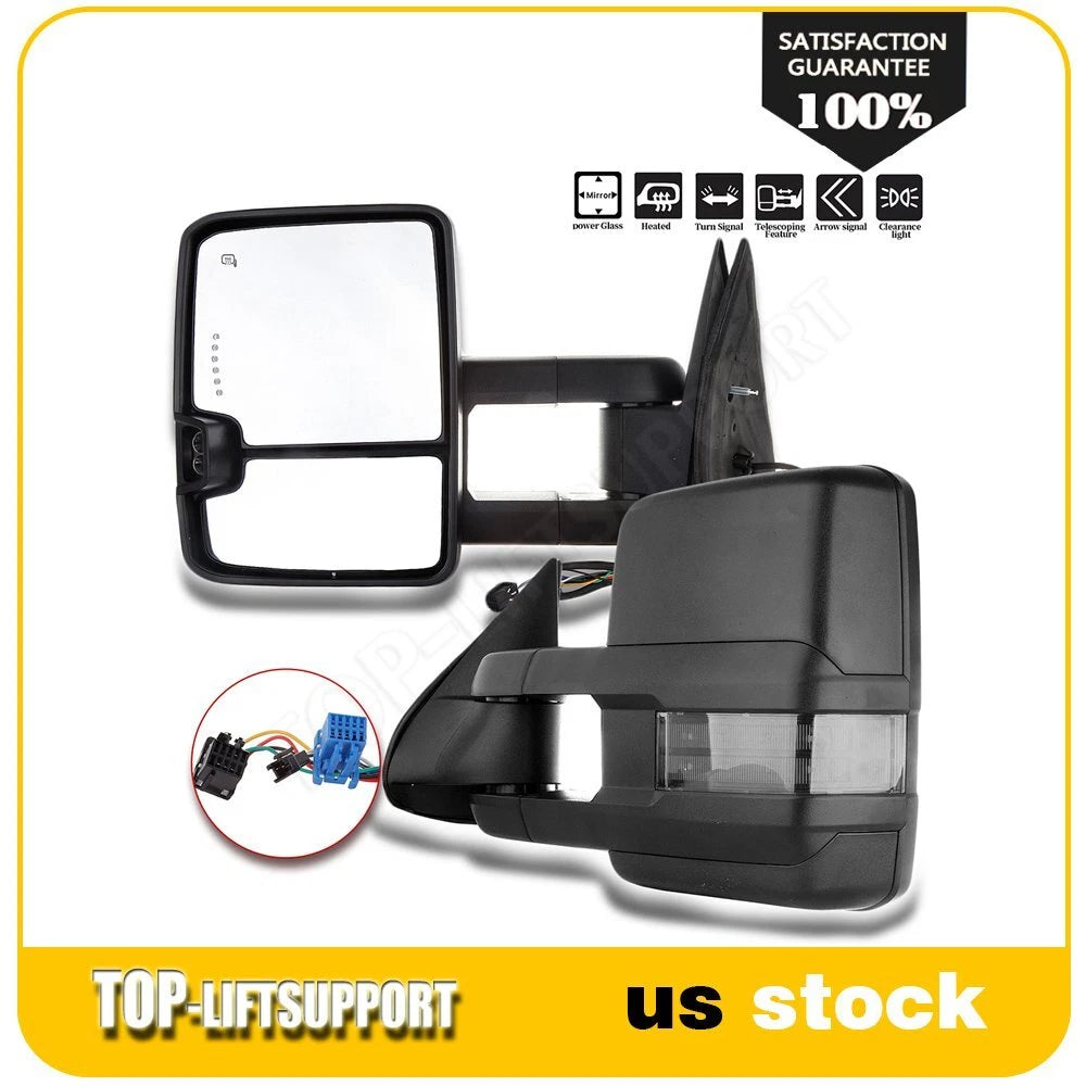 Power LED Smoke Towing Mirrors for Silverado Sierra (2014–2023)