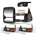 Set of 2 Chrome Towing Mirrors with LED Turn Signal for Silverado/Sierra (2003–2007)