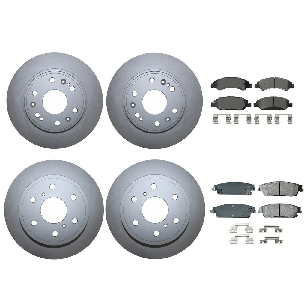 Front & Rear Brake Kit Rotors & Akebono ProACT Ceramic Pads for Cadillac Chevy GMC