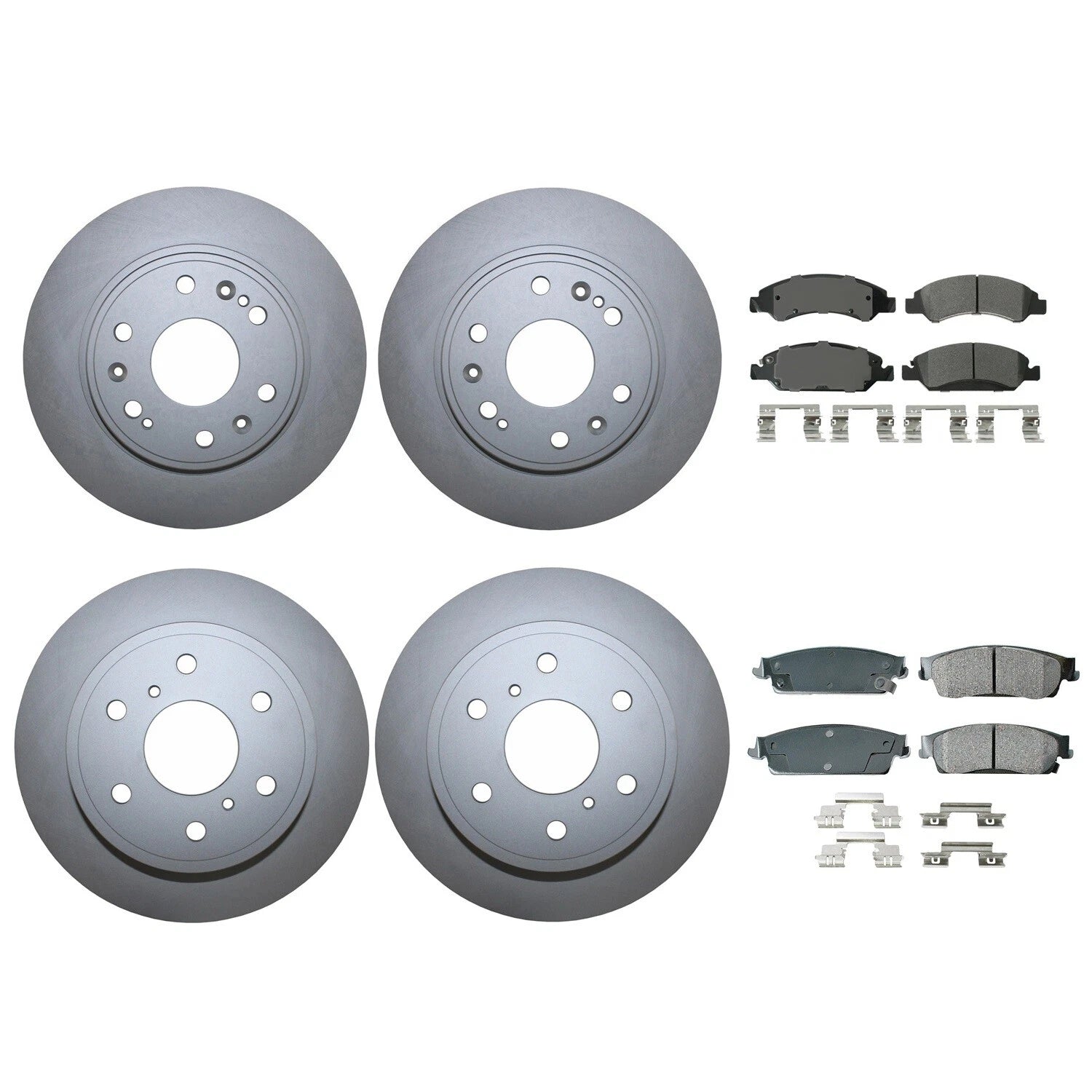 Front & Rear Brake Kit Rotors & Akebono ProACT Ceramic Pads for Cadillac Chevy GMC