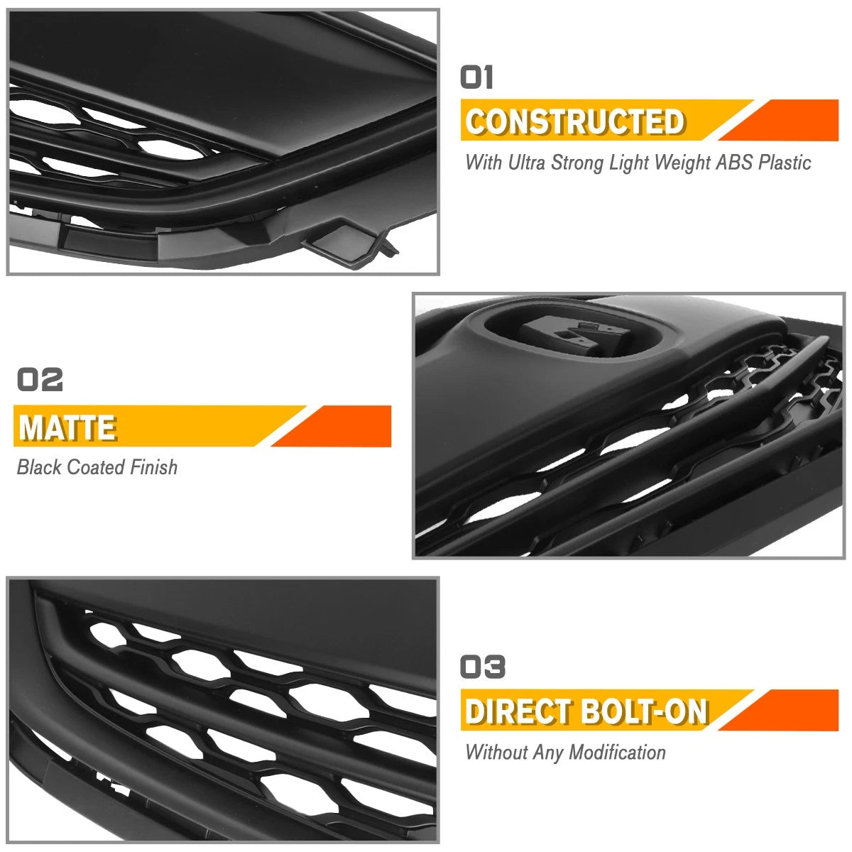 Front Upper Shell Grille Assembly for Acura TLX (2015–2017) w/Badge Slot