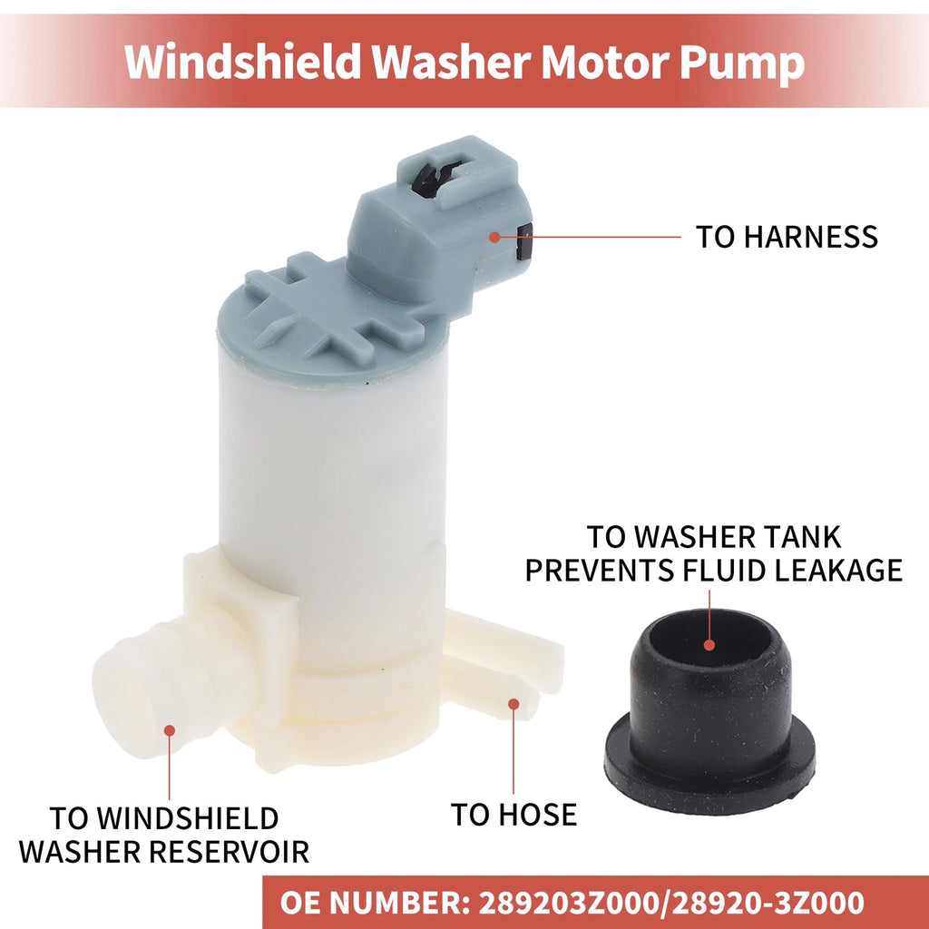 Windshield Washer Pump w/Grommet for Nissan (No. 289203Z000)