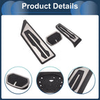 3X Foot Accelerator Pedal Covers for BMW X1 (F48) (2016–2022) Silver Tone