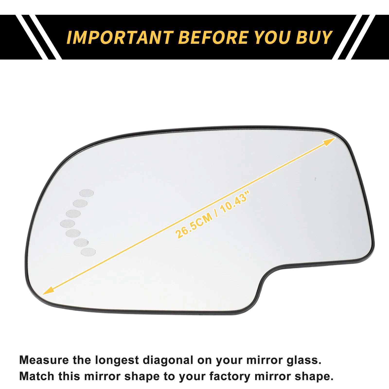 Heated Mirror Glass for Chevrolet Silverado 1500 2500 3500 (2007–2018)