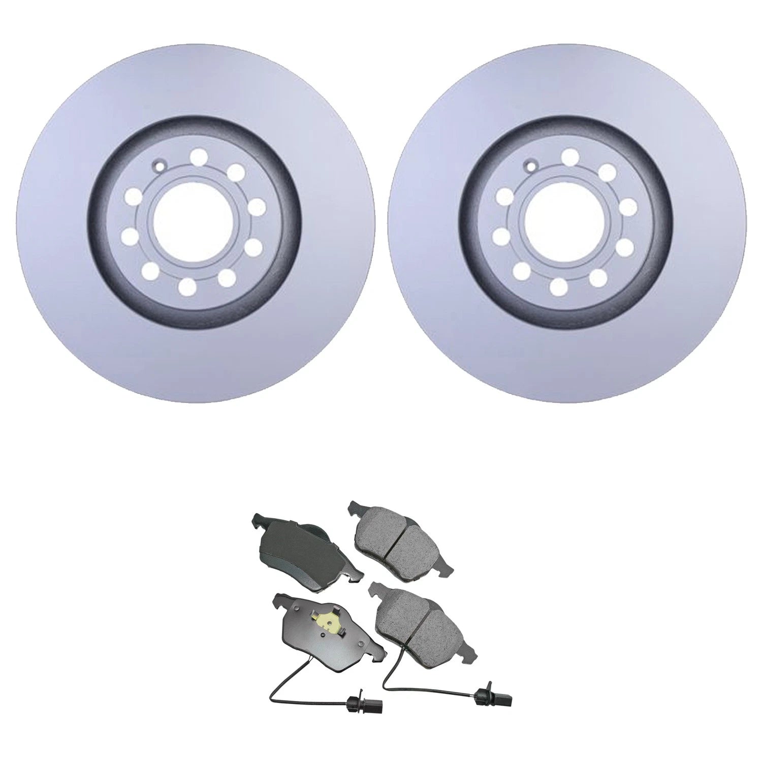 Front Rotors & Akebono EURO Ceramic Brake Pads Kit for Audi A6 Quattro S4