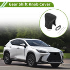 Gear Shift Knob Cover for Lexus ES300h 2018-2023 Black Grey Faux Leather