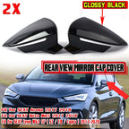 Gloss Black Wing Mirror Cover Cap for SEAT Leon Mk3 (2013–2020), Ibiza (2017–2018)